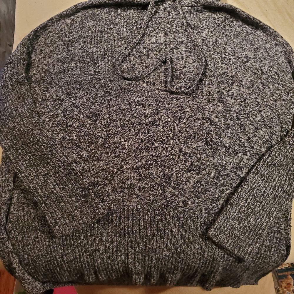 GAP Marled Knit Hooded Pullover - Heather Gray - Picture 9 of 13